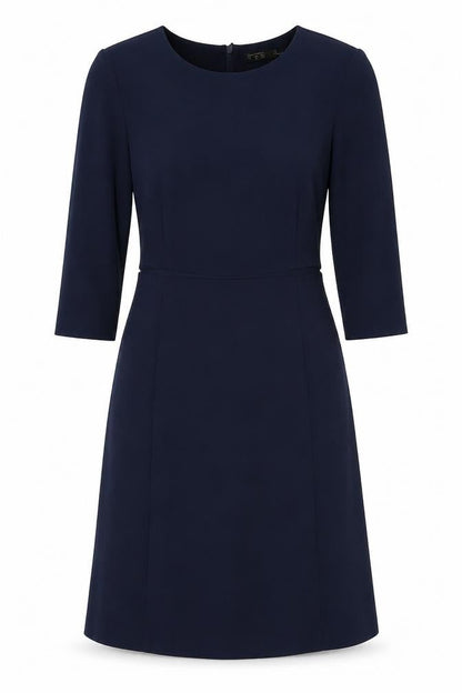 Zara Womens Blue Polyester A-Line Size S Boat Neck Zip