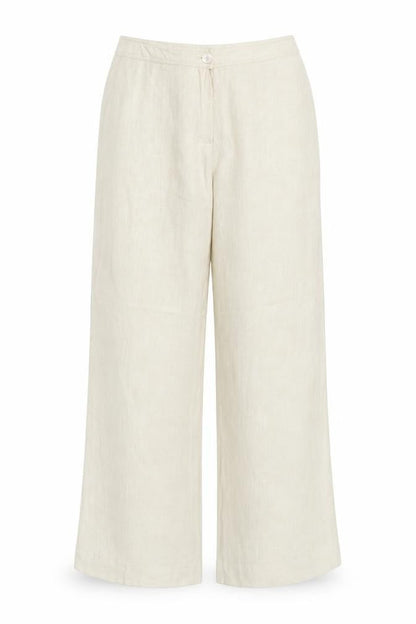 Michael Ambers Womens Beige Linen Trousers Size 16 Regular Zip