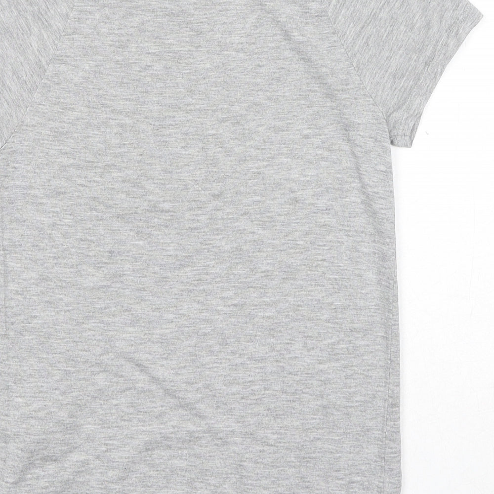 NEXT Girls Grey Viscose Pullover T-Shirt Size 6 Years Boat Neck Pullover - Believe Achieve
