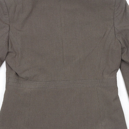 NEXT Womens Brown Striped Polyester Jacket Blazer Size 12