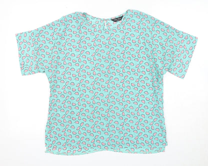 Womens UK Size 14 Marina Kaneva Green Basic Blouse