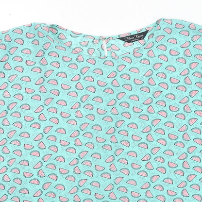 Womens UK Size 14 Marina Kaneva Green Basic Blouse