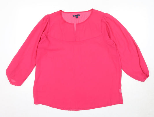 Womens UK Size L Gap Pink Basic Blouse