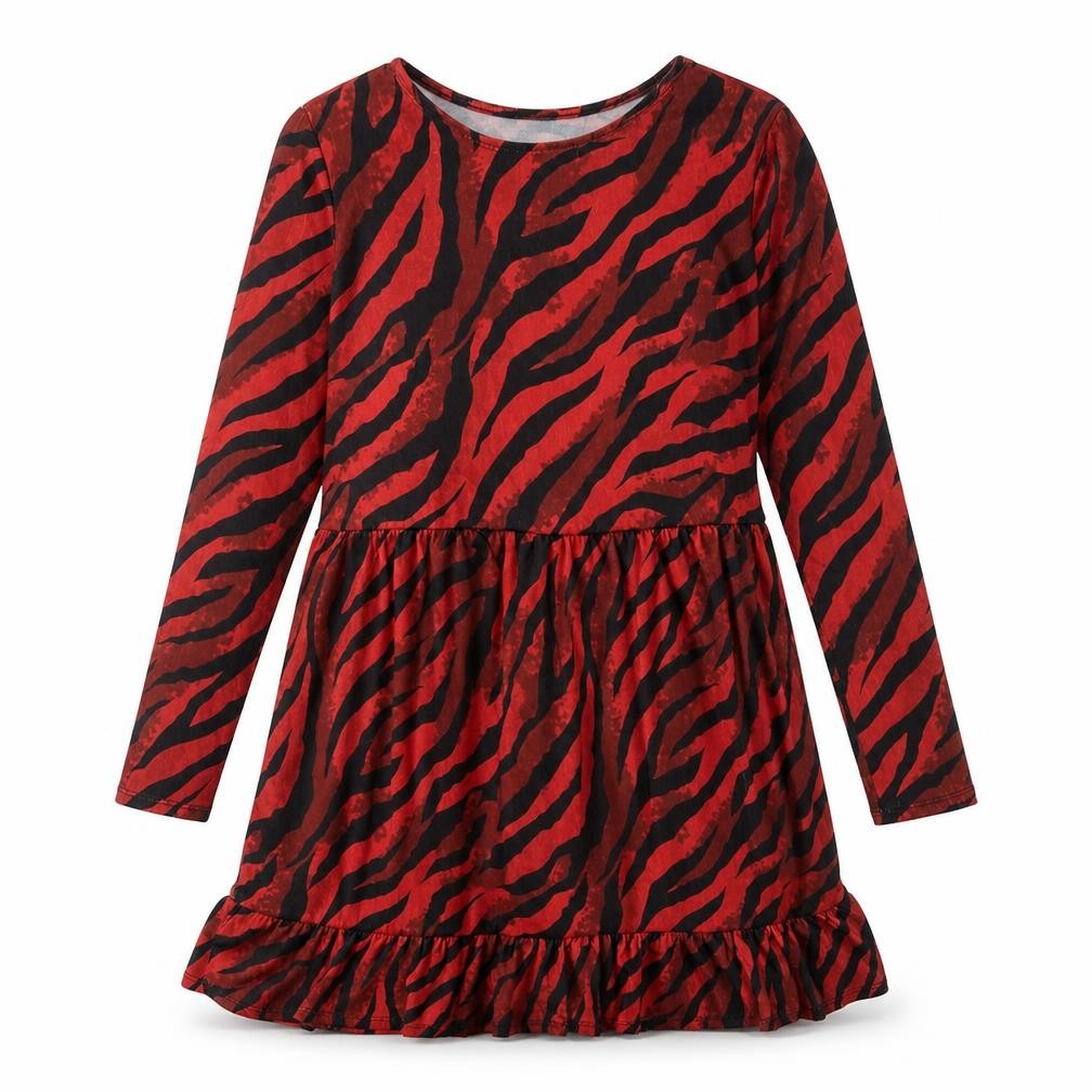 River Island Womens Red Animal Print Polyester Mini Size 6 Boat Neck Pullover - Zebra Print