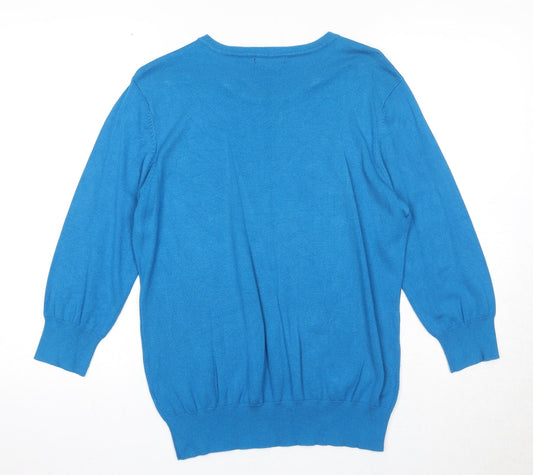 Womens UK Size M Bonmarché Blue Pullover Jumper
