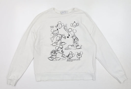 Womens UK Size 6 Disney White Pullover Sweatshirt