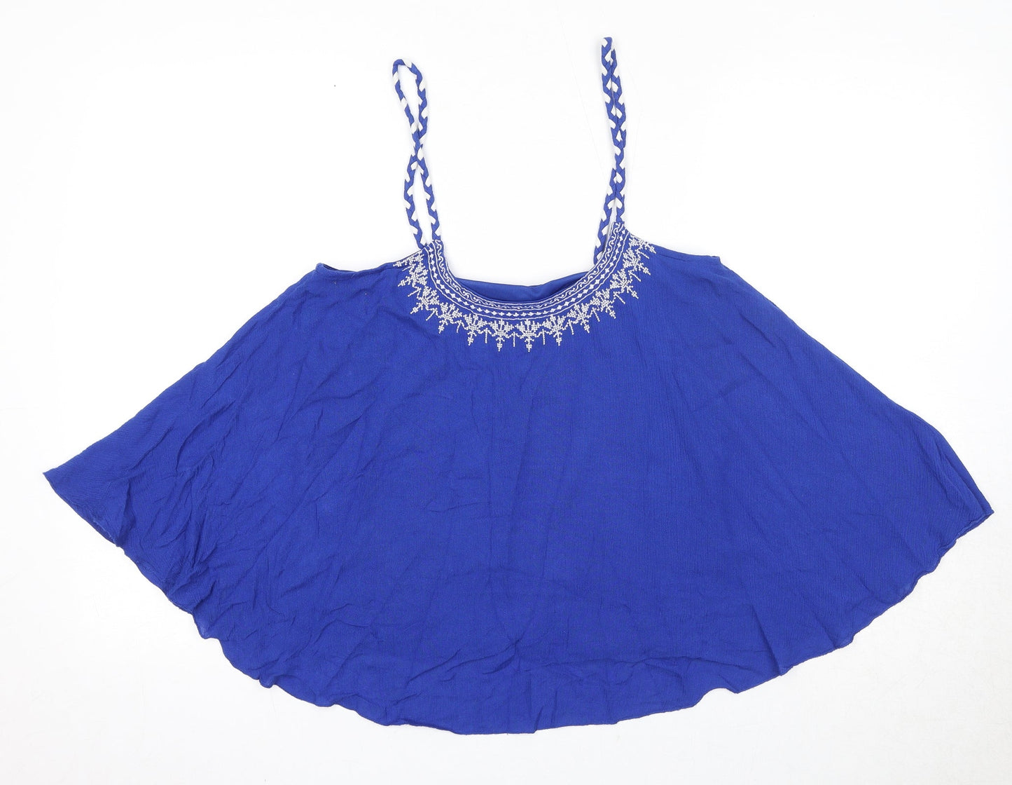 Womens UK Size S Mango Blue Basic Tank