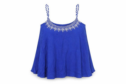 Womens UK Size S Mango Blue Basic Tank