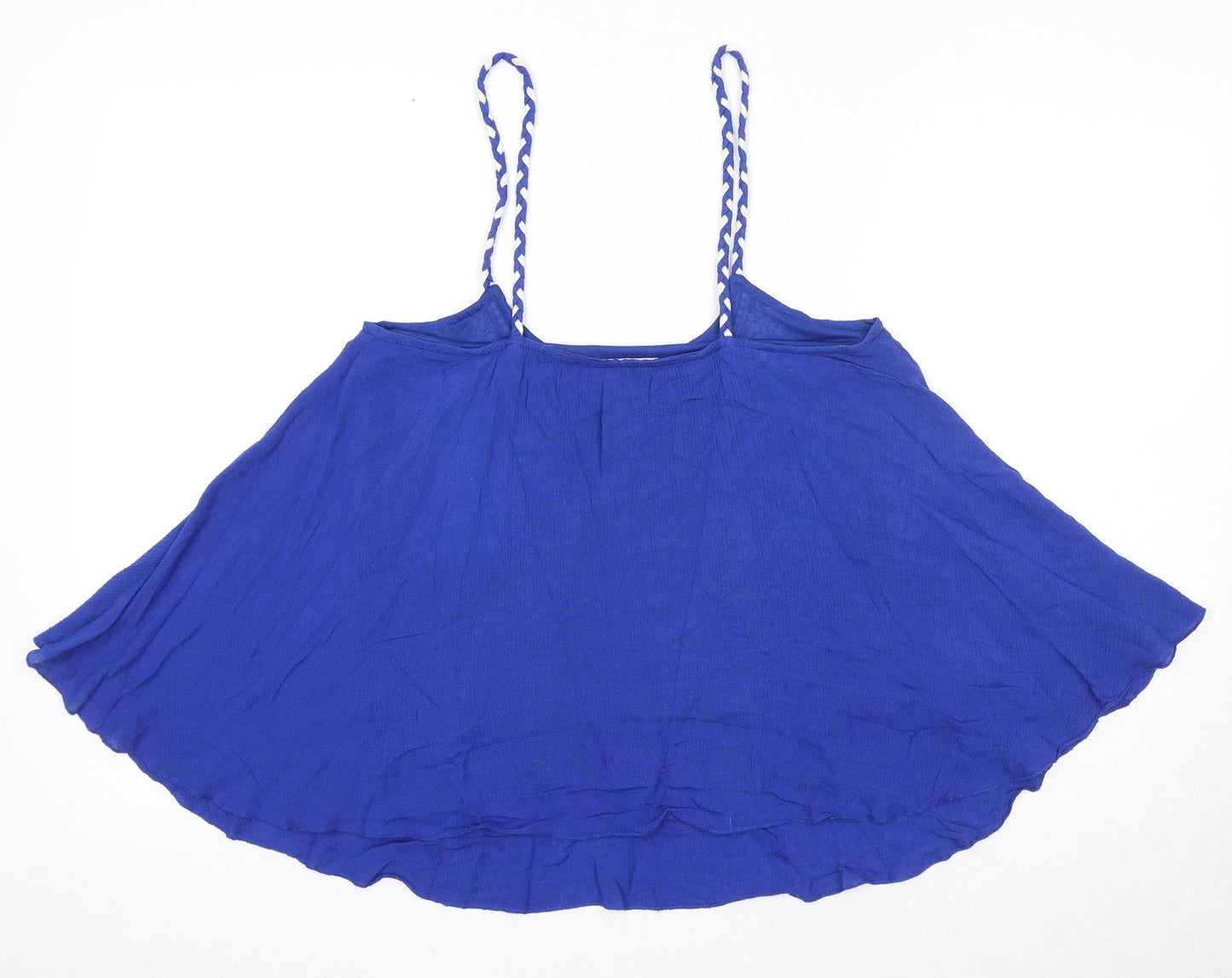 Womens UK Size S Mango Blue Basic Tank