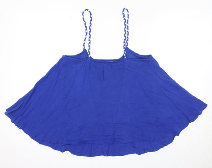 Womens UK Size S Mango Blue Basic Tank