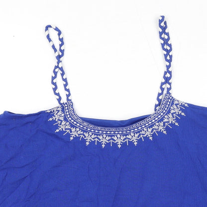 Womens UK Size S Mango Blue Basic Tank