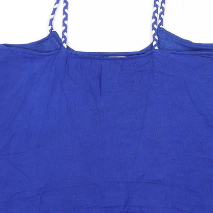 Womens UK Size S Mango Blue Basic Tank