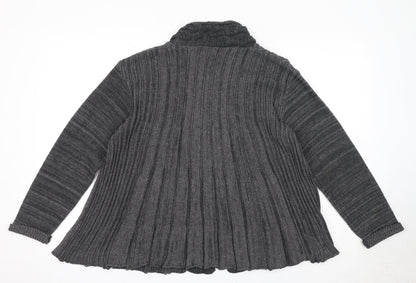 Womens UK Size S Sarah Hamilton Grey Cardigan Jumper