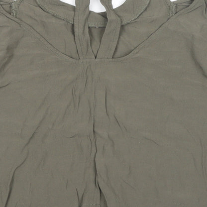 Light Before Dark Womens Green Viscose Basic Blouse Size M Round Neck