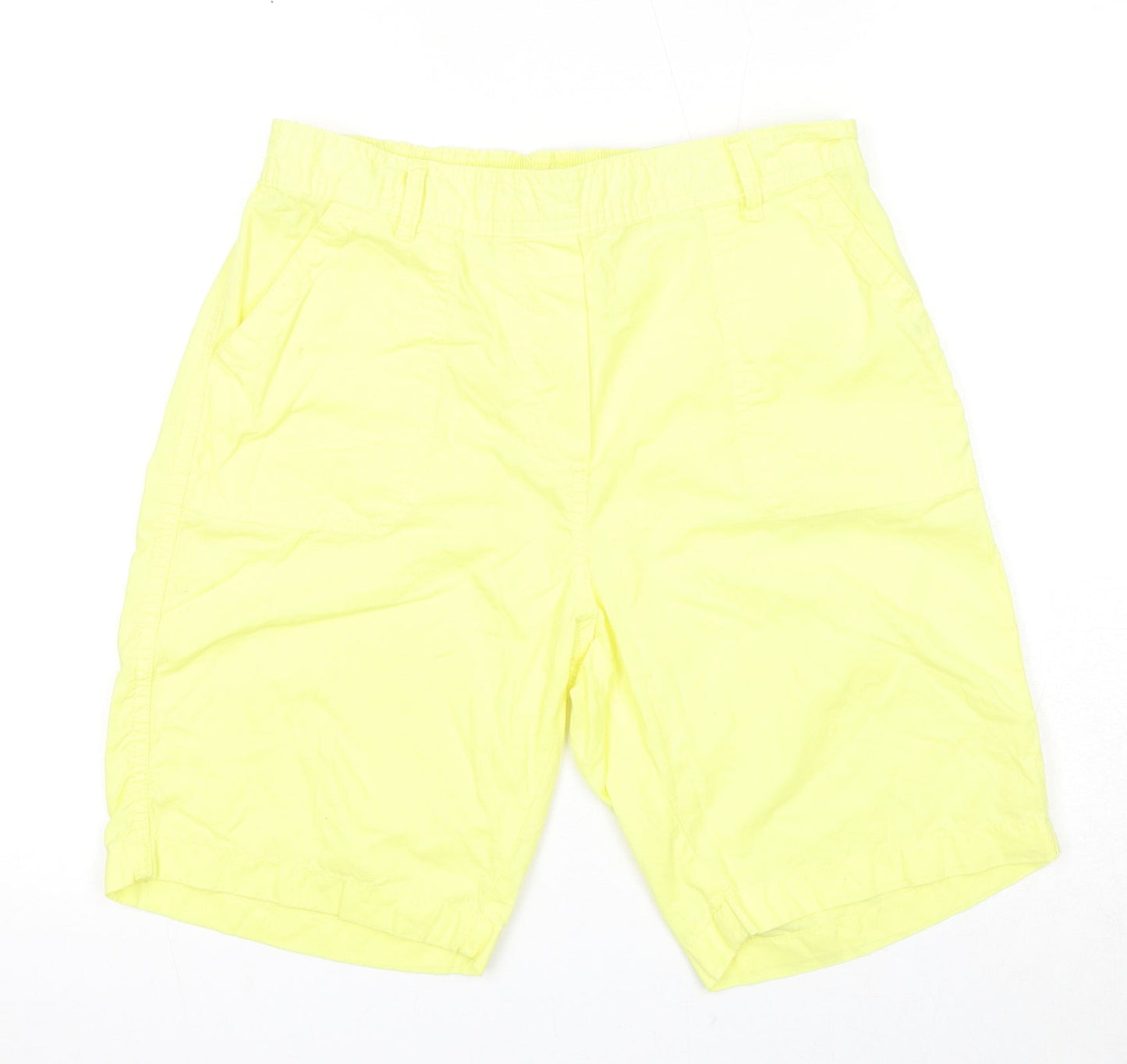 Anthology Womens Yellow Cotton Chino Shorts Size 10 Regular Pull On