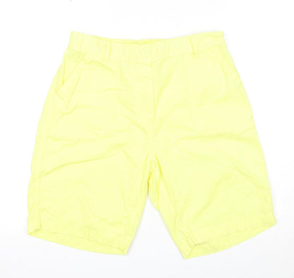 Anthology Womens Yellow Cotton Chino Shorts Size 10 Regular Pull On