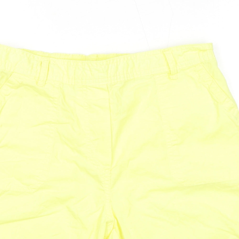 Anthology Womens Yellow Cotton Chino Shorts Size 10 Regular Pull On