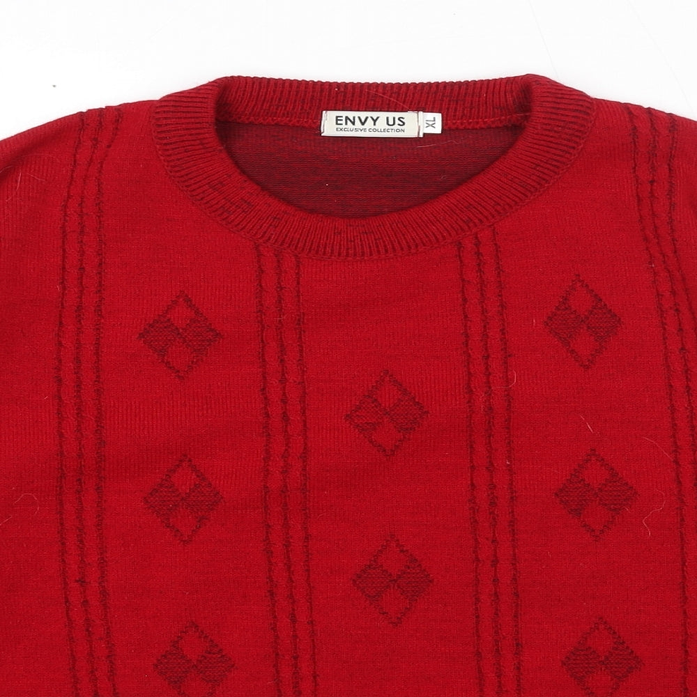 Womens UK Size XL Envy Us Red Pullover Jumper
