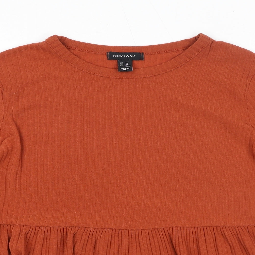 Womens UK Size 10 New Look Orange Basic Blouse
