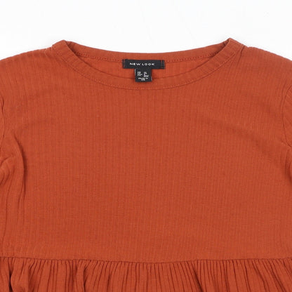 Womens UK Size 10 New Look Orange Basic Blouse
