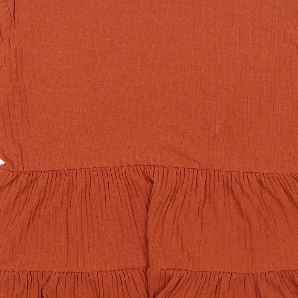 Womens UK Size 10 New Look Orange Basic Blouse
