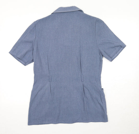Womens UK Size 12 OPUS Blue Basic Button-Up