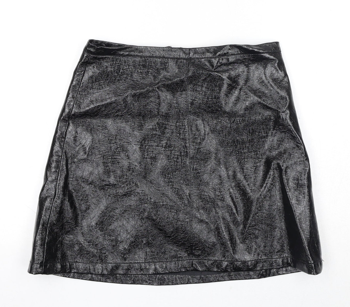 Marks and Spencer Womens Black Viscose A-Line Skirt Size 12 Zip