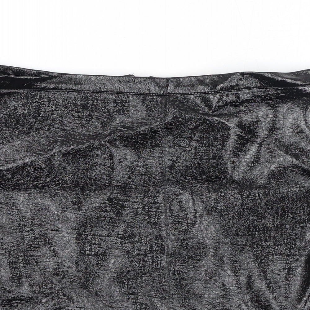 Marks and Spencer Womens Black Viscose A-Line Skirt Size 12 Zip