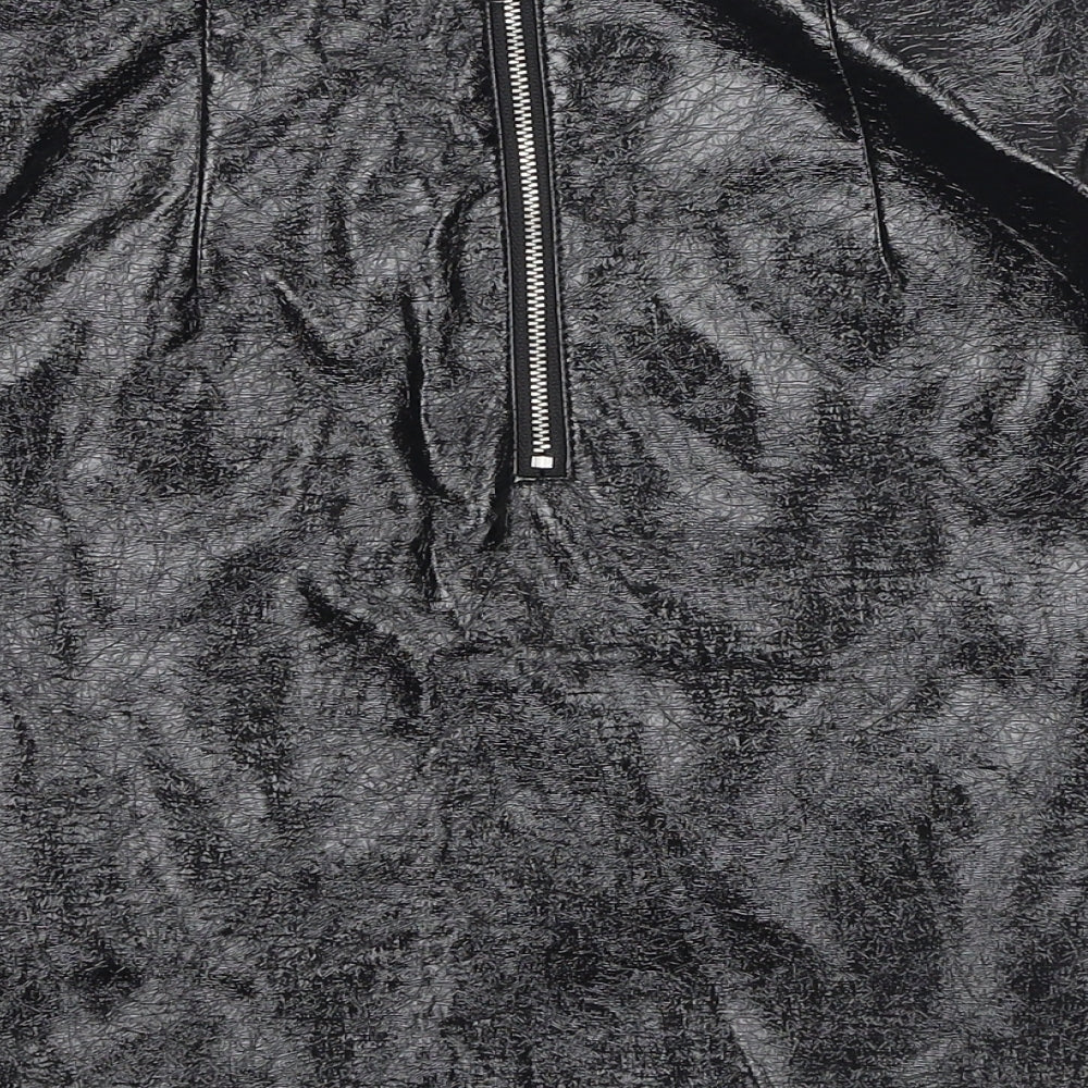 Marks and Spencer Womens Black Viscose A-Line Skirt Size 12 Zip