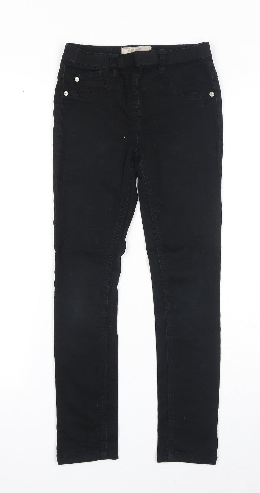 NEXT Girls Black Cotton Skinny Jeans Size 9 Years Regular Pullover