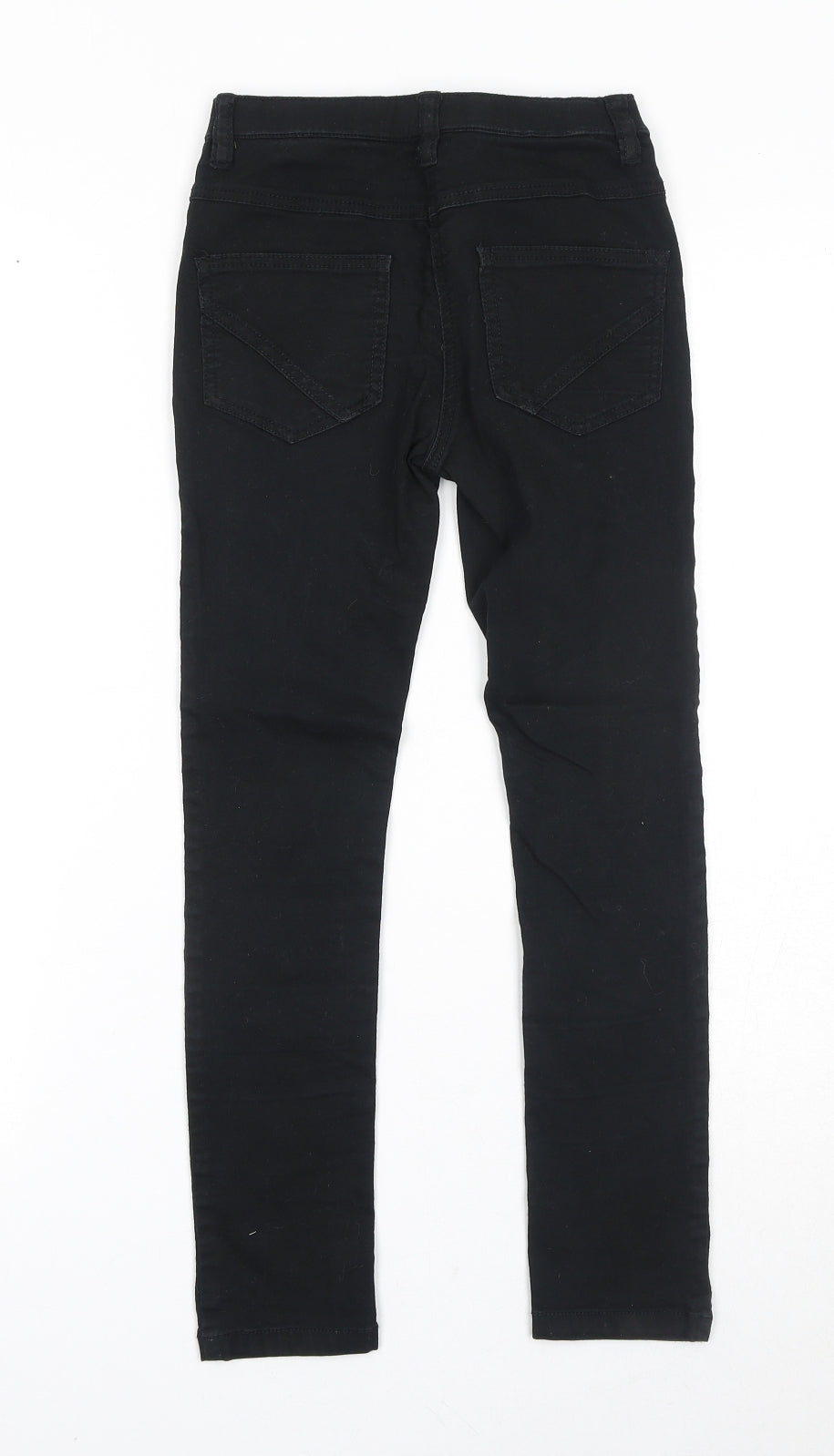 NEXT Girls Black Cotton Skinny Jeans Size 9 Years Regular Pullover
