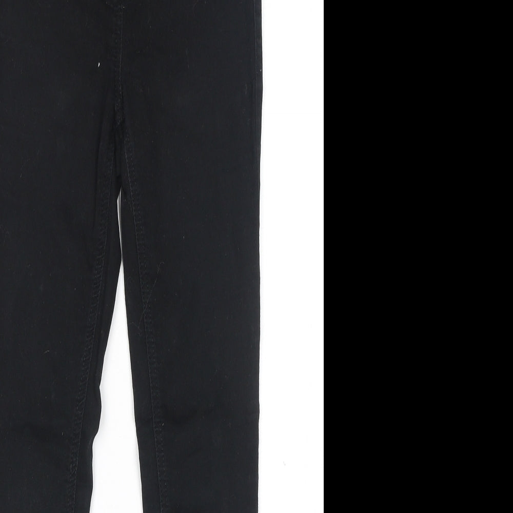 NEXT Girls Black Cotton Skinny Jeans Size 9 Years Regular Pullover