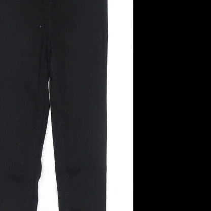 NEXT Girls Black Cotton Skinny Jeans Size 9 Years Regular Pullover