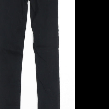 NEXT Girls Black Cotton Skinny Jeans Size 9 Years Regular Pullover