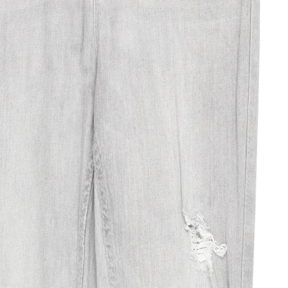 Noisy may Womens Grey Cotton Skinny Jeans Size 30 in Regular Zip