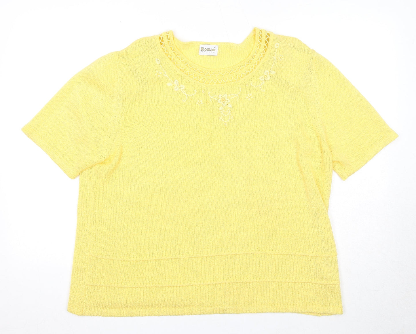 Womens UK Size XL Roman Yellow Pullover Jumper