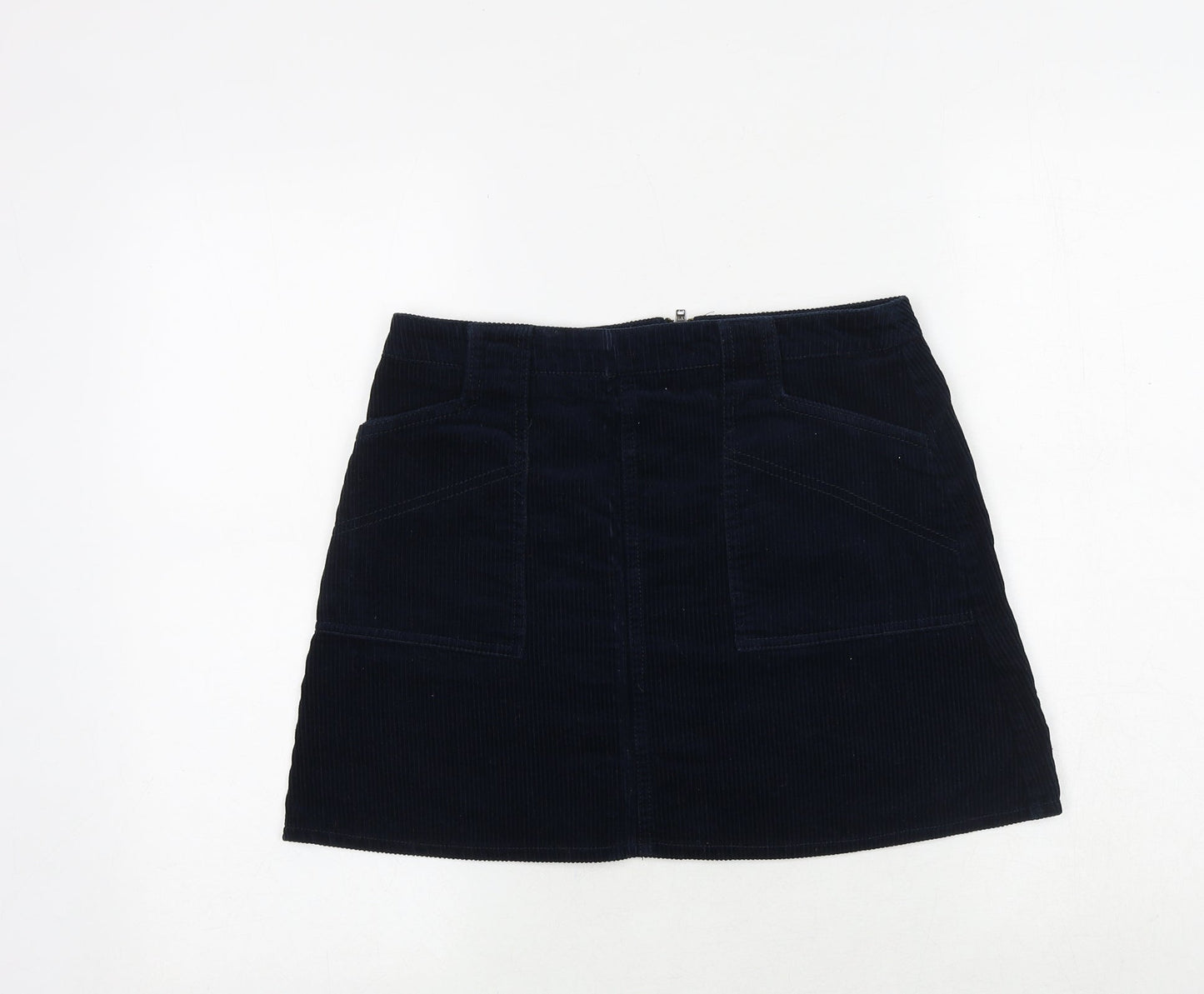 BDG Womens Blue Cotton Mini Skirt Size S Zip