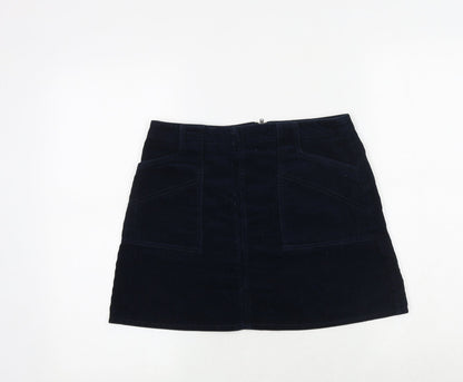 BDG Womens Blue Cotton Mini Skirt Size S Zip