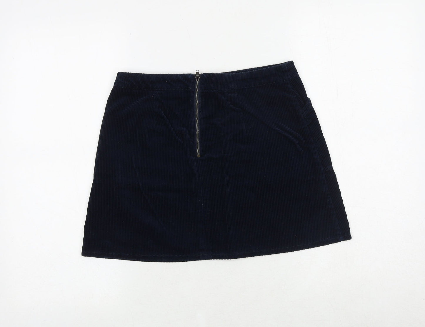 BDG Womens Blue Cotton Mini Skirt Size S Zip