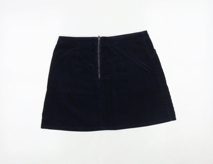 BDG Womens Blue Cotton Mini Skirt Size S Zip