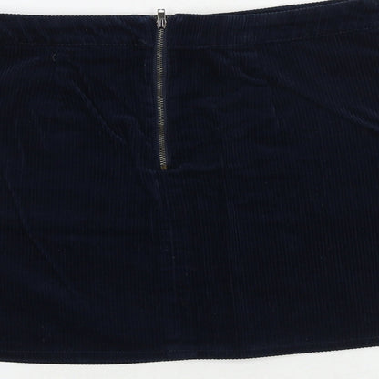 BDG Womens Blue Cotton Mini Skirt Size S Zip