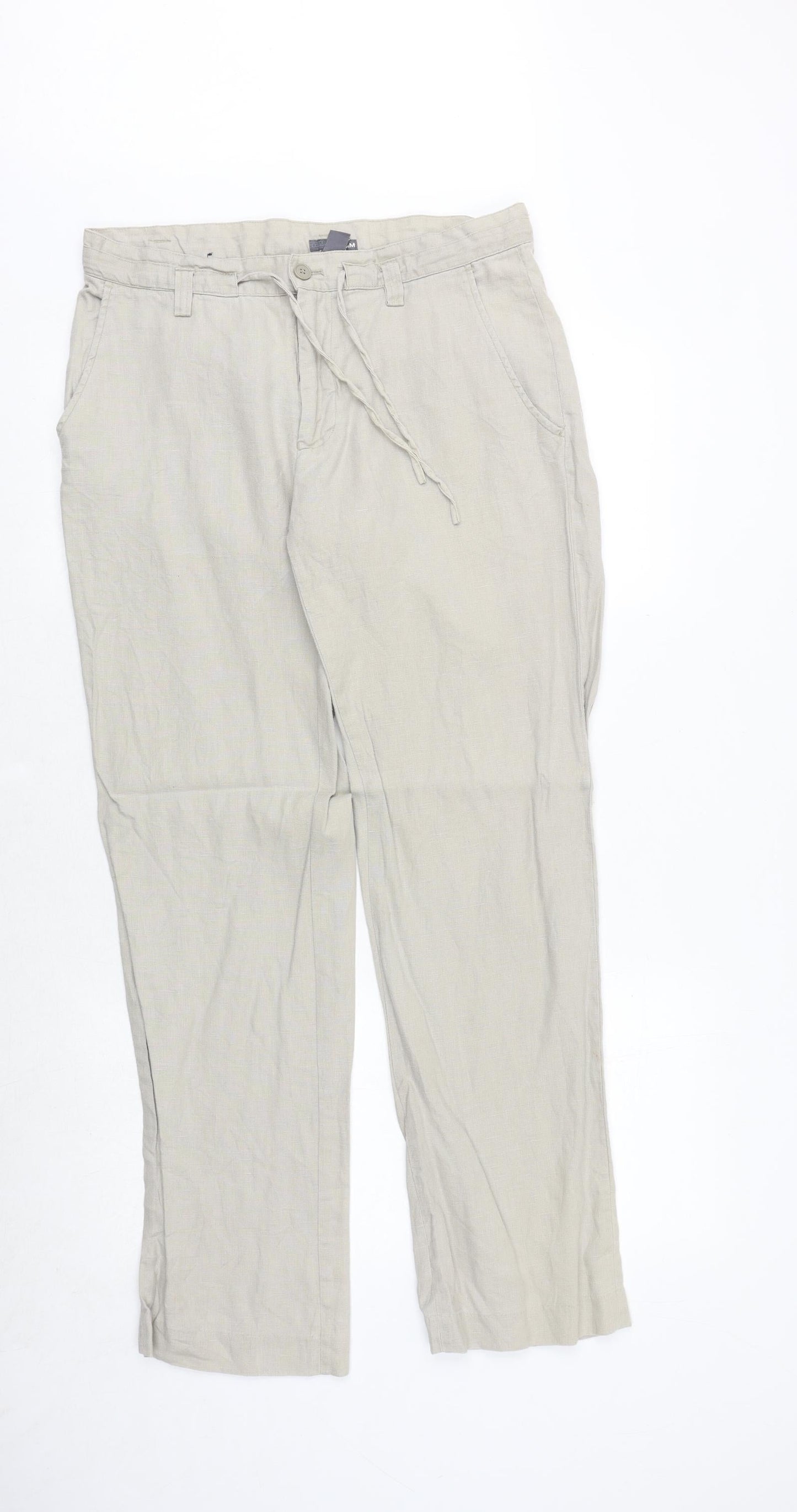 Womens UK Size 20 H&M Regular Fit  Beige Trousers