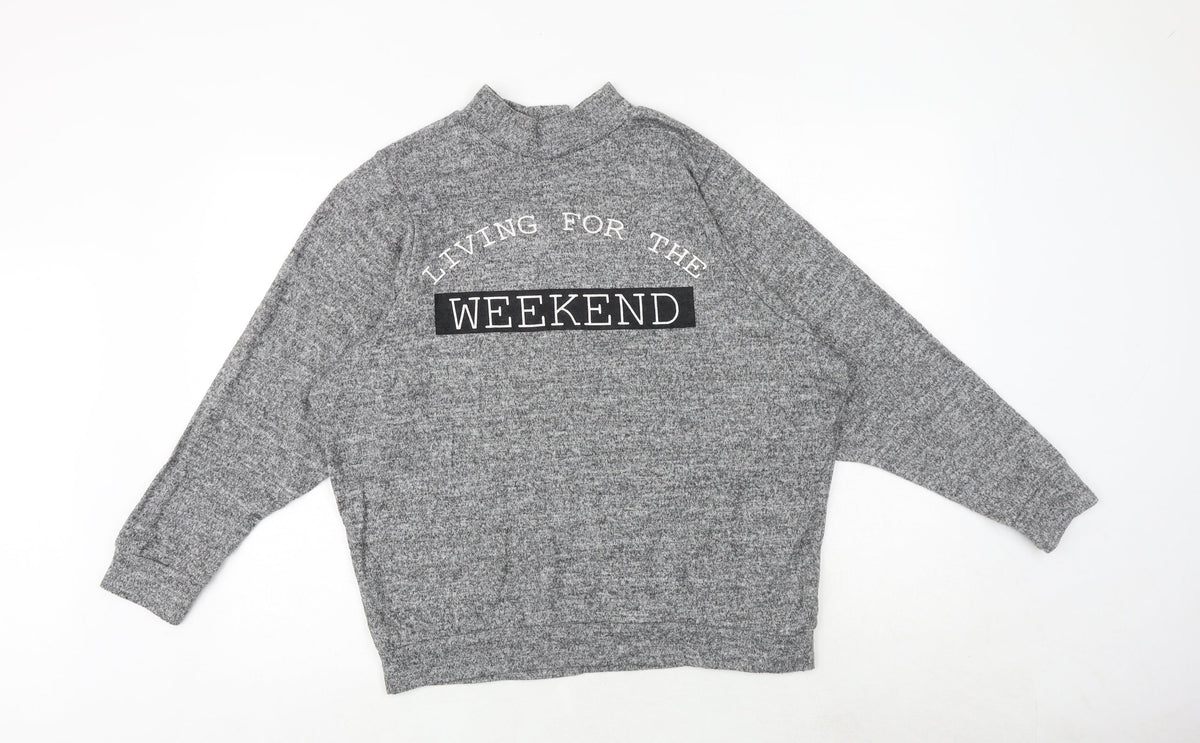 Select Womens Grey Polyester Pullover Sweatshirt Size 10 Pullover - Living for the Weekend