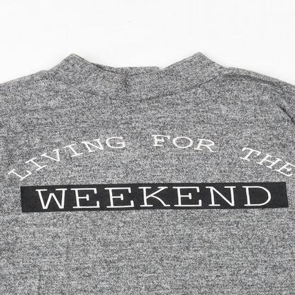 Select Womens Grey Polyester Pullover Sweatshirt Size 10 Pullover - Living for the Weekend