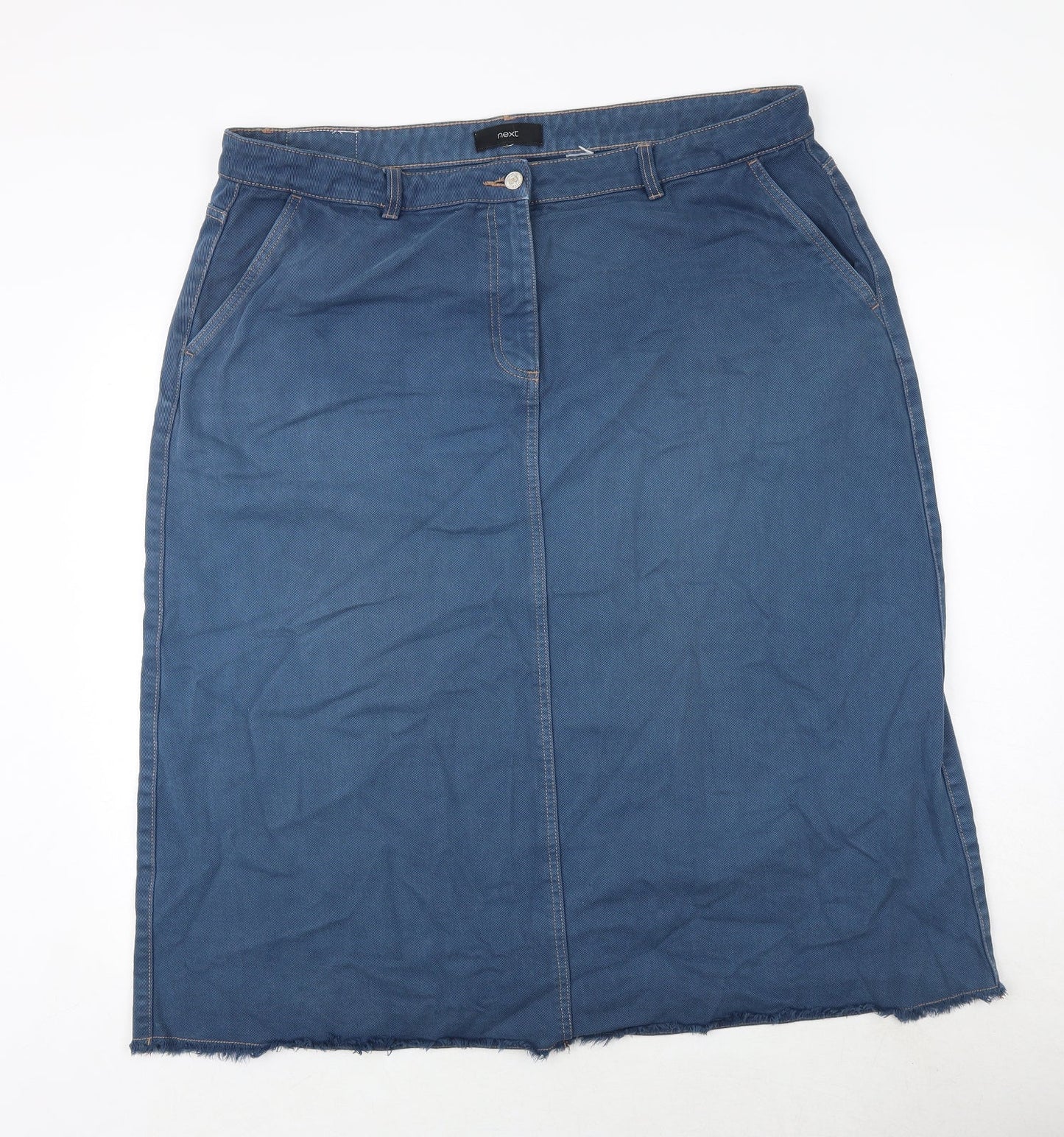 NEXT Womens Blue Polyester A-Line Skirt Size 41 in Zip