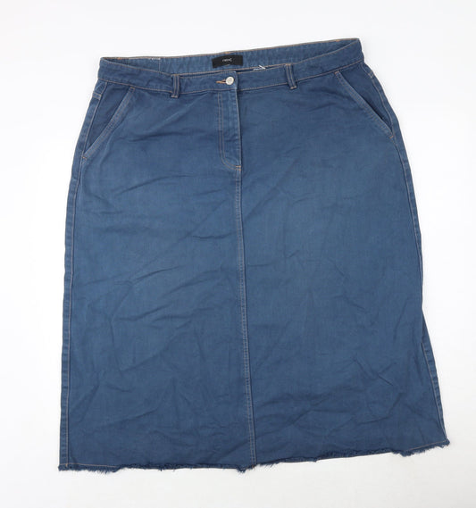NEXT Womens Blue Polyester A-Line Skirt Size 41 in Zip