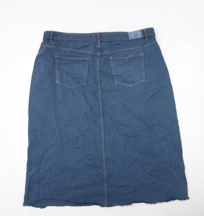 NEXT Womens Blue Polyester A-Line Skirt Size 41 in Zip