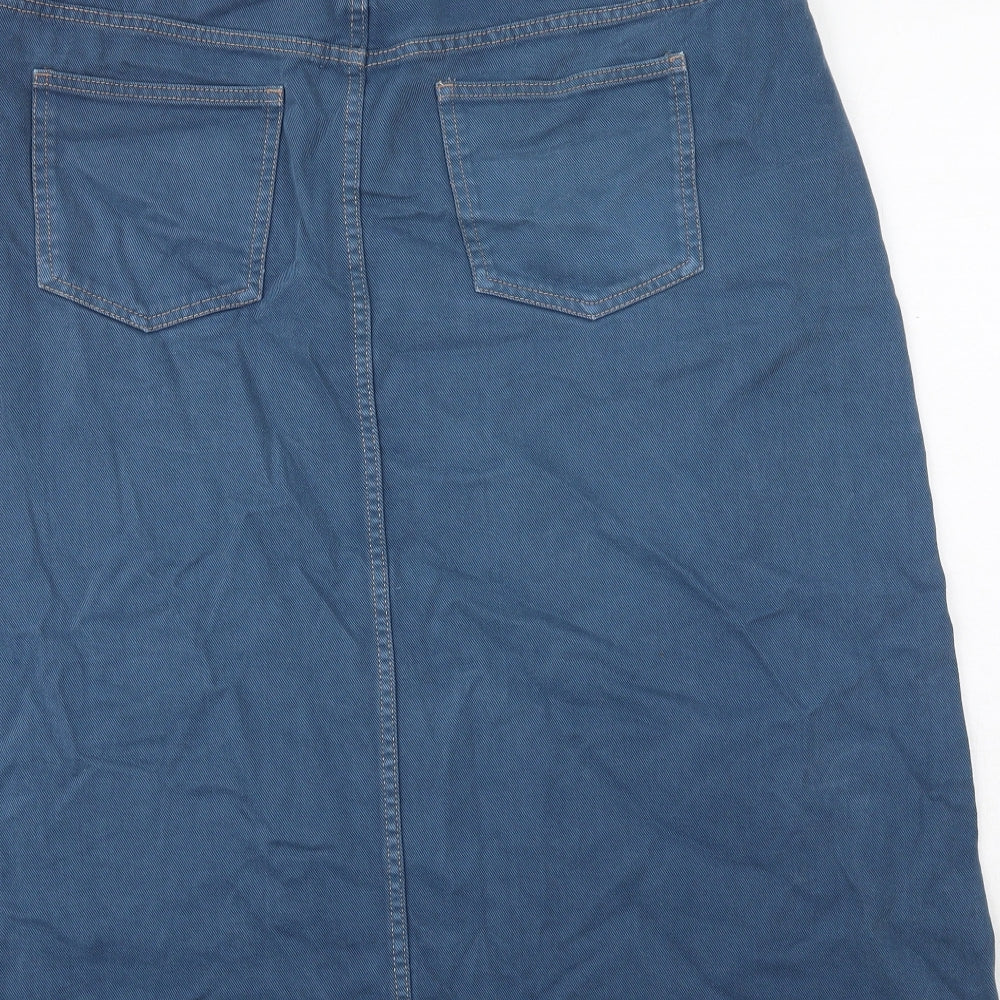 NEXT Womens Blue Polyester A-Line Skirt Size 41 in Zip