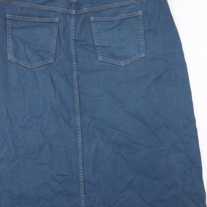 NEXT Womens Blue Polyester A-Line Skirt Size 41 in Zip