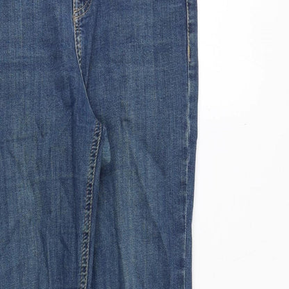 Topshop Womens Blue Cotton Skinny Jeans Size 28 in Regular Zip